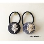 作品刺繍のヘアゴム・ヒカリ