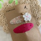 作品 【3点セット】桜　さくら　パッチンピン　リバティ　カペル　ドットミニヨン　ベビーヘアピン　パッチン留め　花柄　春　プチギフト　キッズヘアピン　ヘアアクセサリー