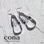 作品▲cona▲天然クリスタルとsilverフレーム ピアス／イヤリング