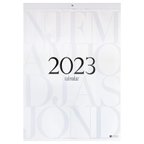 作品2023年壁掛けカレンダー B3 モノトーン シンプル＆スタイリッシュデザイン タイポグラフィ