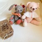 作品子供服リメイク 【toddler bear】テディベア  リメイクベア ベビー服リメイク ロンパースベア