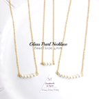 作品定番人気！ [3type] Glass Pearl Simple Necklace