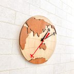 作品地球儀 シンプル掛時計 おもしろ雑貨 とけい ユニーク 木製 掛時計 新築祝い プレゼント 面白い時計
