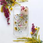 作品全機種対応iPhone Xperia Galaxy HUAWEI AQUOS OPPO  GOOGLEPIXEI スマホケース　 押し花ケース 人気  押し花 ❀ケース 花束 花物語