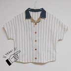 作品【1点もの】オンリーoneなオープンカラーシャツ☆120cm