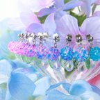 作品《１粒》紫陽花キャンディピアス イヤリング 紫陽花 梅雨 初夏 あじさい 金属アレルギー対応