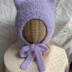 作品【完成品】kitty hat (purple)