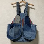 作品3分割型キャンプベスト(ユーズドデニム×メキシカンドビー）