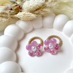 作品訳あり【1点限定】ベビー/キッズ ヘアゴム 本物のお花のアクセサリー レジン かすみ草