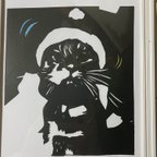 作品切り絵(猫)