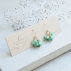 作品"Emerald..petit" 14kgf  エメラルド ピアス 母の日☽ 