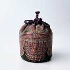 作品一点もの！インドカシミール古織布の仕覆　茶道・茶箱あそび・お茶会　ティータイム・インテリアに 【L-023】