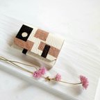 作品桜染め和紙の幾何学模様のカードケース