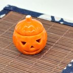 作品1個　約28mm E215　ミニチュア　ハロウィン　カボチャ　陶器　ジャッオランタン　かぼちゃ