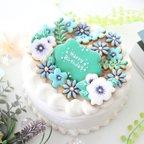 作品アイシングクッキー　花と自然植物　☆彡　誕生日ケーキ　飾り　エディブルフラワー　お花ケーキ　フラワーケーキ　手作り