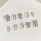 作品シルバーニュアンスネイル　silver nuance nail