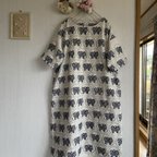 作品綿麻刺繍地のミナペルホネンforest wing風ワンピース