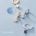 作品受注製作 ピアス ＊ twinkle star pave hoop pierce