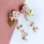 作品【桜花爛漫】桜　ふんわり刺繍糸のお花　さくらのピアス/イヤリング　母の日