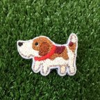 作品ビーグル犬刺繍ブローチ  