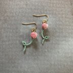 作品タティングレース  チューリップのピアス　＊pink gradation＊