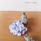 作品紫陽花の帯留め   ＊レースで着物をたのしもう＊