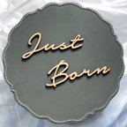 作品送料込❤︎木製バナー Just Born メジャーフォント