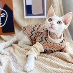 作品猫服　犬服　 北欧風セーター　可愛いシャツ　ガーリーインナー　レトロブラウス