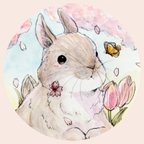 作品うさぎ　透明水彩イラスト原画