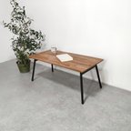 作品IROND table”teak(テーブル/ローテーブル/机/テレワーク/アイアン）