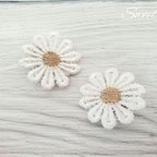 作品【受注製作品】No.54 ハンドメイド 2個セット ホワイトベージュフラワーヘアクリップ ベビーキッズ