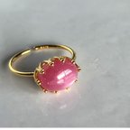 作品大ぶり❤️ Pink Sapphire Ring【gift box】125