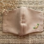 作品花刺繍の立体布マスク～薔薇～