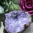 作品【愛の守護石】　レインボー　アメジスト　紫水晶　クラスター　原石　ラフストーン