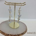 作品✨ 【天然石✨】レックオパール✴︎ ピアス✴︎揺れるロングピアス✴︎アレルギー対応☆