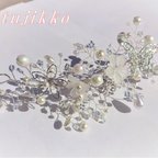 作品蝶とお花のヘッドドレス（スワロ使用）