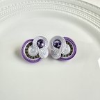 作品一点物　soutache ラベンダーパープルのおしゃれなピアス