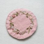 作品刺繍コースター(ピンク)✿coaster (pink)