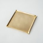 作品真鍮の四角皿/M　アクセサリートレイ　菓子皿  minimal plate <square-M> / brass