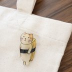 作品【新作】お寿司玉子とねこ(白) プラバンブローチ