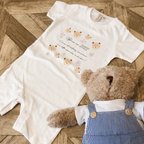 作品2022年ベビーロンパース　新生児から1歳まで着れる（即納品）水彩くまさん女の子バージョン