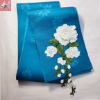 作品◆花刺繍の半幅帯③