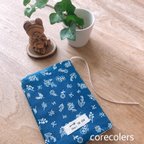 作品[NEW] 藍色×小花柄 ブックカバー