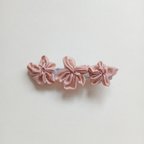 作品リボンフラワー桜  フレッシュピンク ヘアクリップ