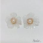 作品59.フラワー❁ クリスタルピアス