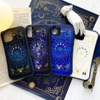 作品魔法の本のようなiPhoneグリップケース "月の満ち欠け・12星座" / 星 宇宙 iPhone14