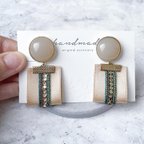 作品［送料込み］SheerBeige×SatinRibbonTassel Earring