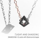 作品「LIGHT AND SHADOW」のダイヤオブジェ　　~スワロフスキー・クリスタルとチタンのネックレス~