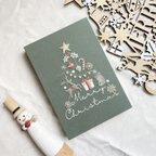 作品手刺繍クリスマスファブリックボード　クリスマスツリー　インテリアに♪ 壁掛け◎ クリスマス飾り　木製パネル仕上げ