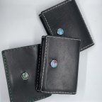 作品レザーコンパクト財布〈送料無料〉【fitsone】栃木レザー（牛革）使用　ミニ財布　三つ折り財布